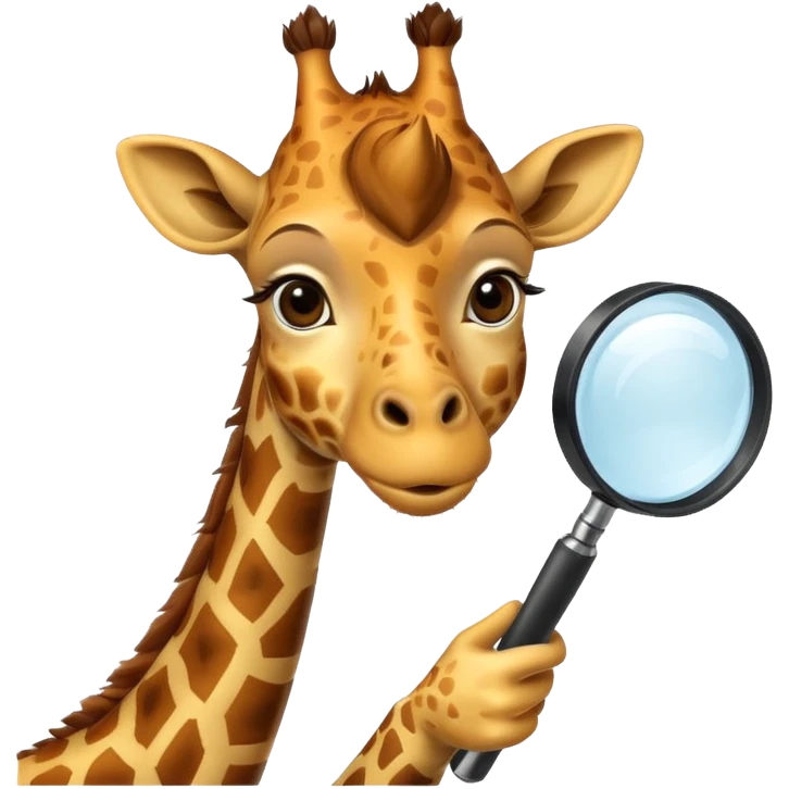 curious giraffe with magnifying glass emoji