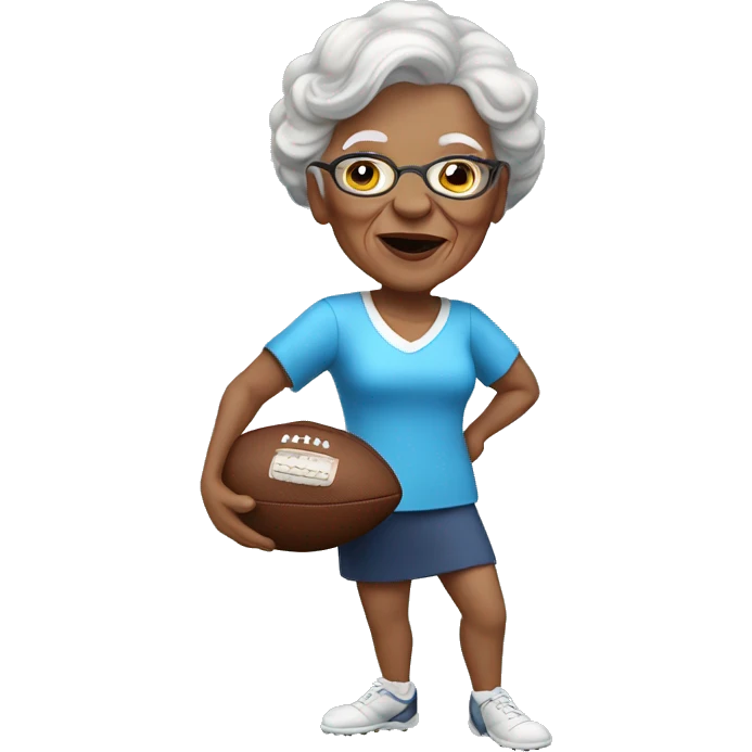 light skinned Granny playing football emoji