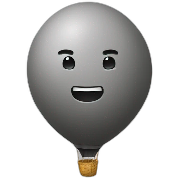 A rock on a ballon emoji