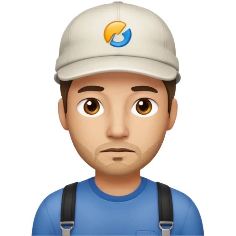 Tech developer going back to work after christmas holidays, looking tired and wearing a cap emoji