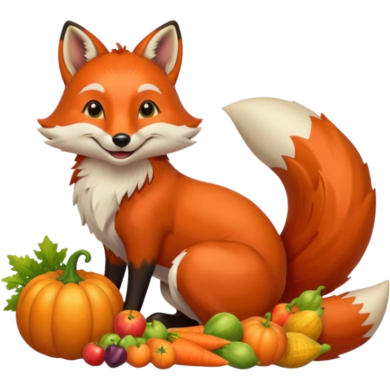 thanksgiving cornucopia and smiling fox emoji