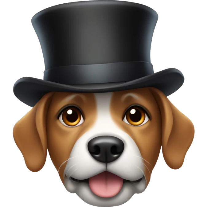Dog wearing a top hat emoji