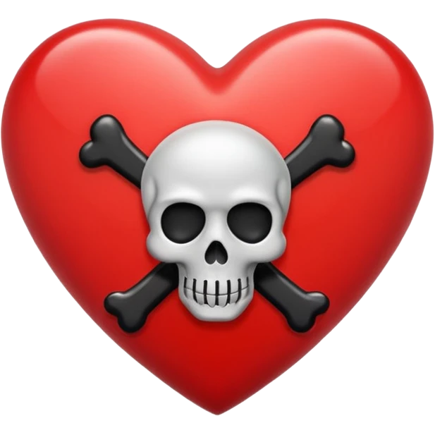 heart with black crossbones emoji