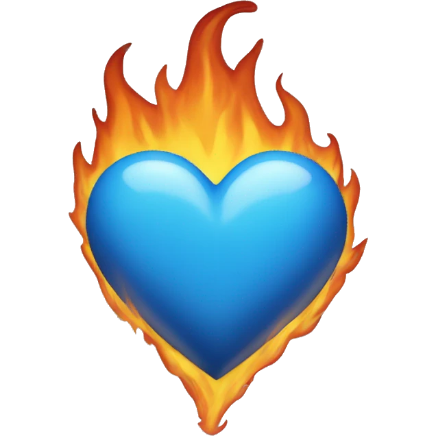Blue heart flaming emoji