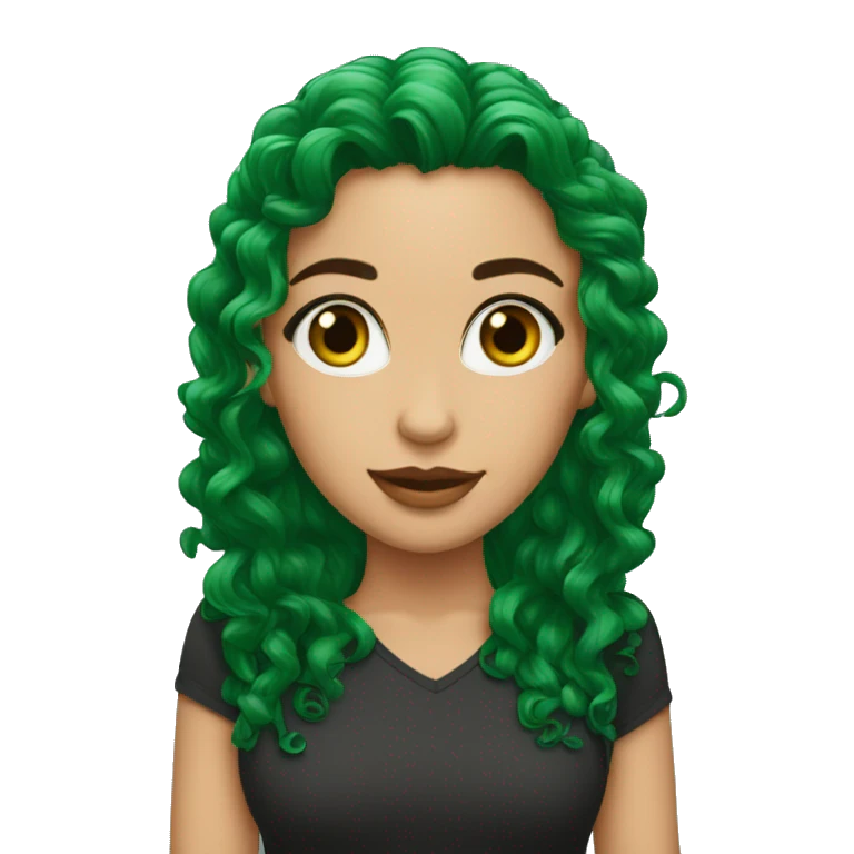 Reina de pelo rizado y ojos verdes emoji