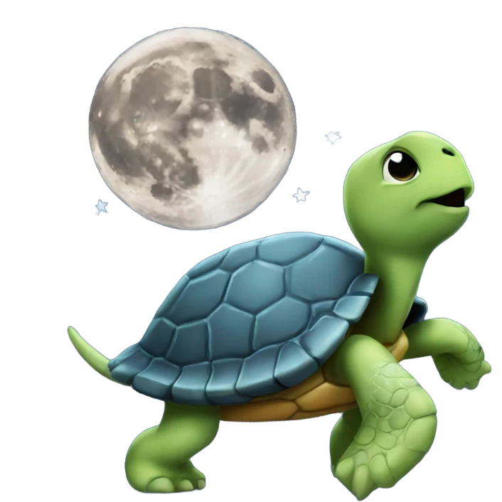turtle walking to the moon  emoji