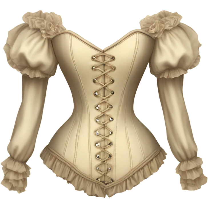 vintage rococo light beige corset with sleeves  emoji
