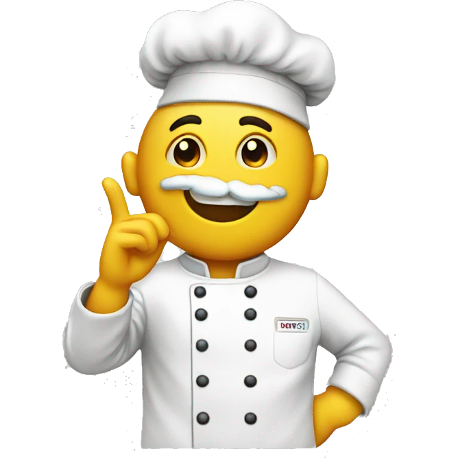 Chef emoji blowing a kiss emoji