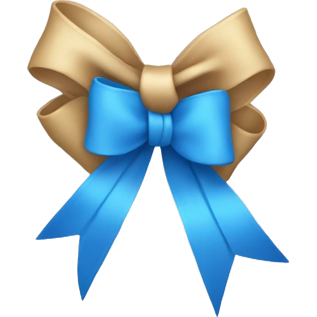 a blue stringy bow emoji
