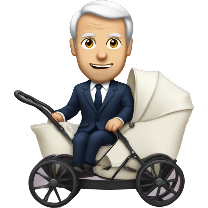 Macron dans une poussette emoji