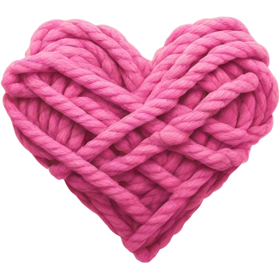 Pink heart made of rope emoji