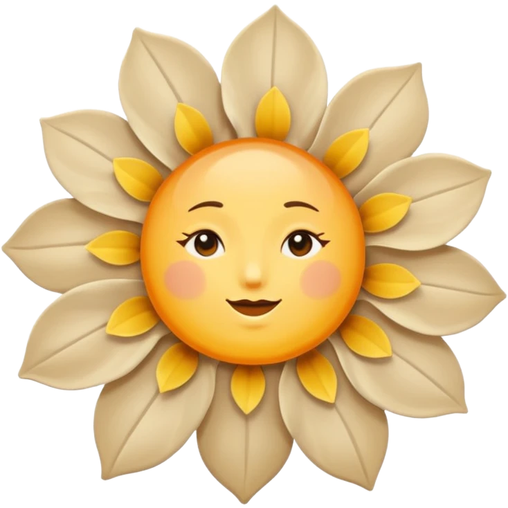 Beige sun + Beige flower  emoji