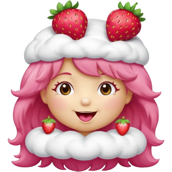 Strawberry shortcake blowing a kiss emoji