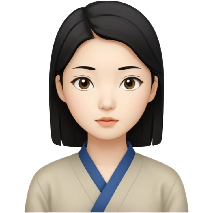 Korean woman, East Asian features,
female human face avatar only,
headshot portrait, face only,
thoughtful and calm expression, sensitive mood,
neutral face, minimal expression,
natural black hair, simple hairstyle,
clean background,
no clothes, no body, no accessories,
no cartoon, no fantas emoji