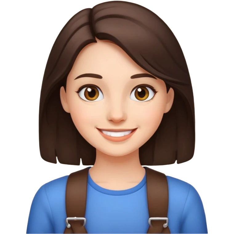 brunette girl smiling  emoji