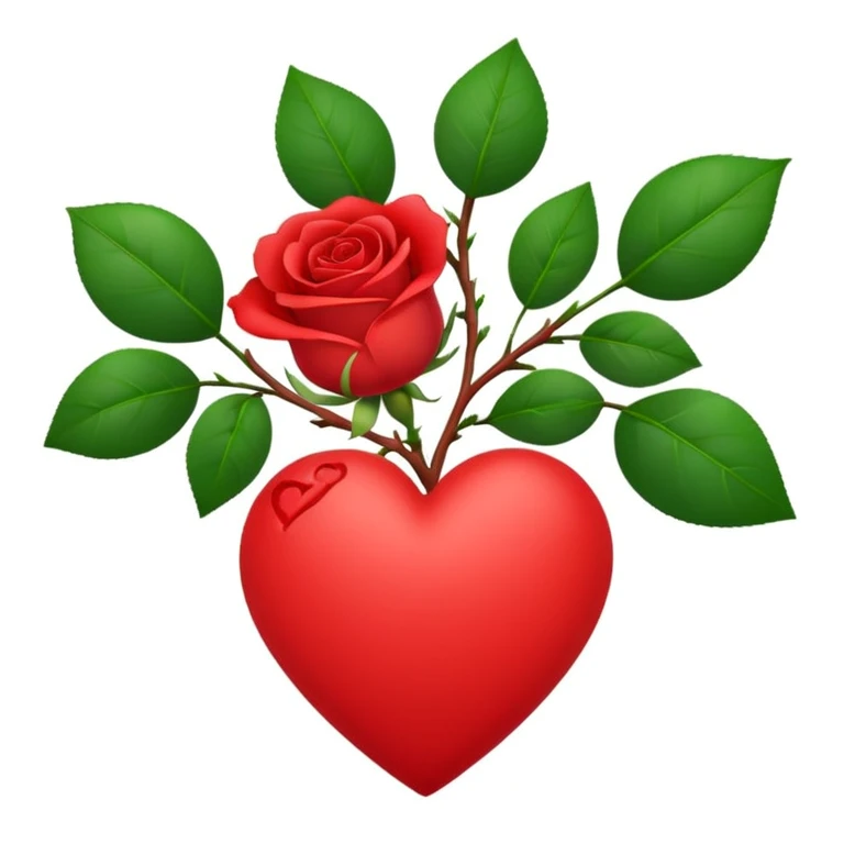 heart with rose branch emoji