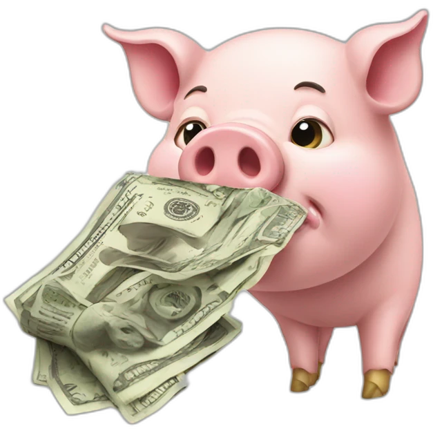 pig eating cash emoji