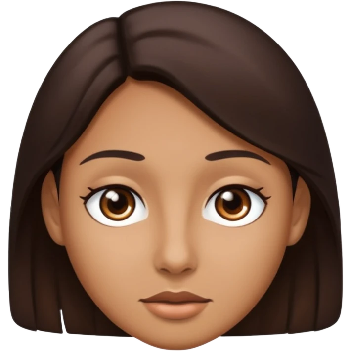 Tan skin dark brown hair dark eyes  emoji