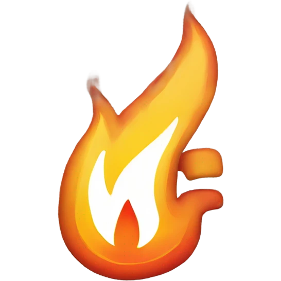 The letter W on fire emoji