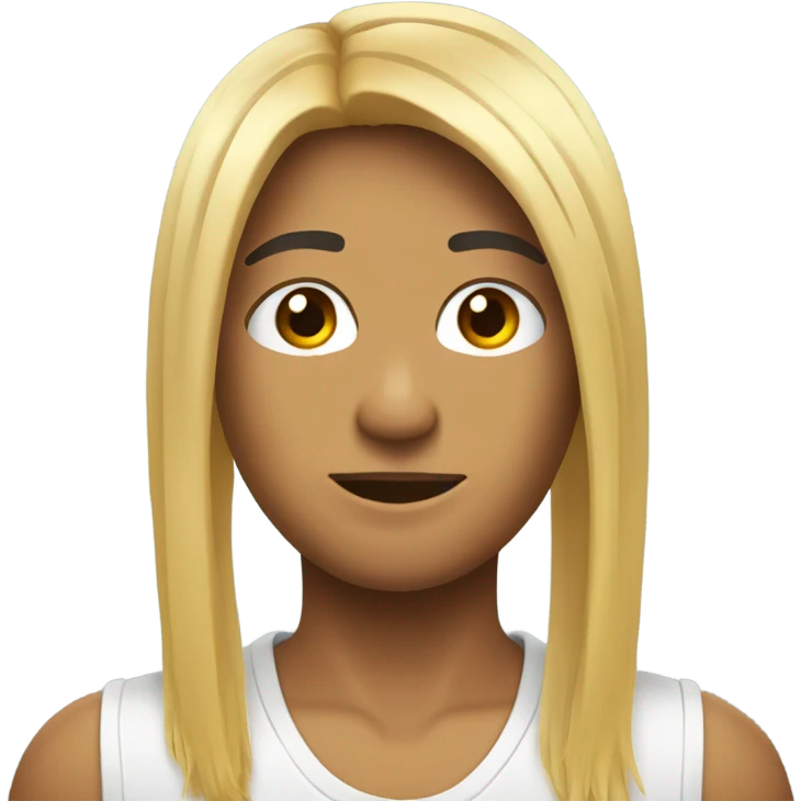 pelo rubio con flequillo emoji