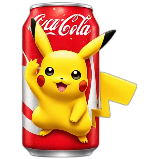 Pikachu drink coca cola emoji