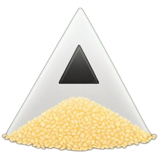 Grain of rice with a black equilateral triangle emoji