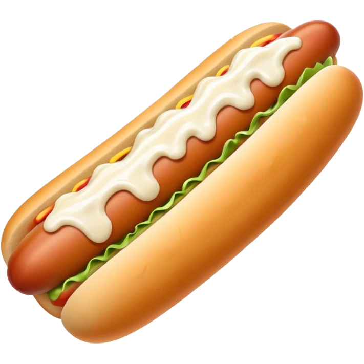 Hot dog with ranch on it  emoji