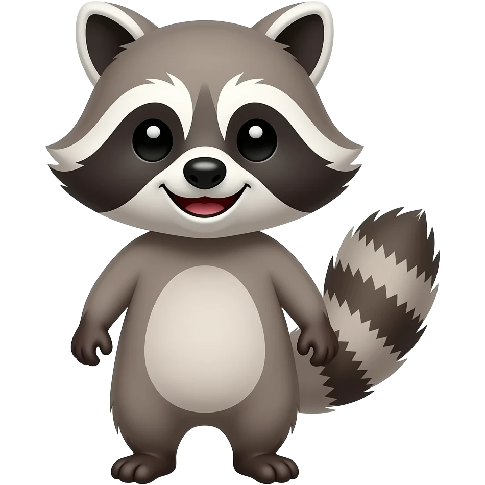 funny smiling racoon emoji