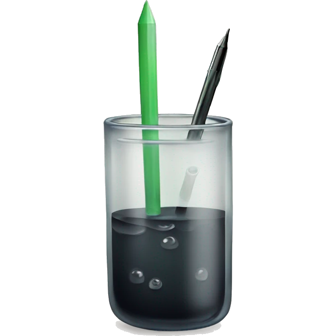 An ink glass fir writing emoji