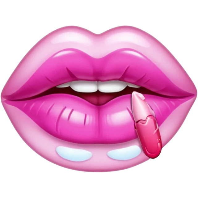 vaso con beso rosado emoji