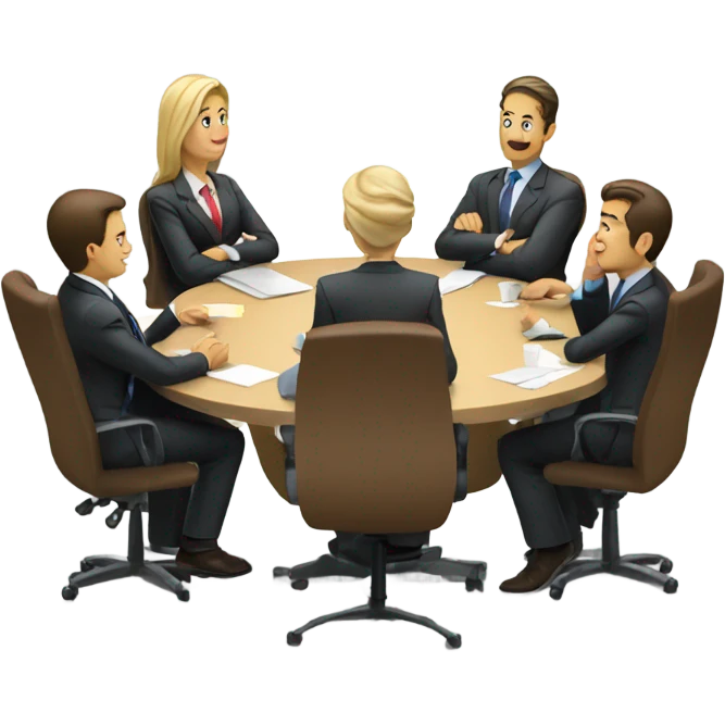 business people sitting at a table emoji
