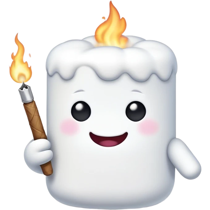 marshmallow OG character smoking weed emoji