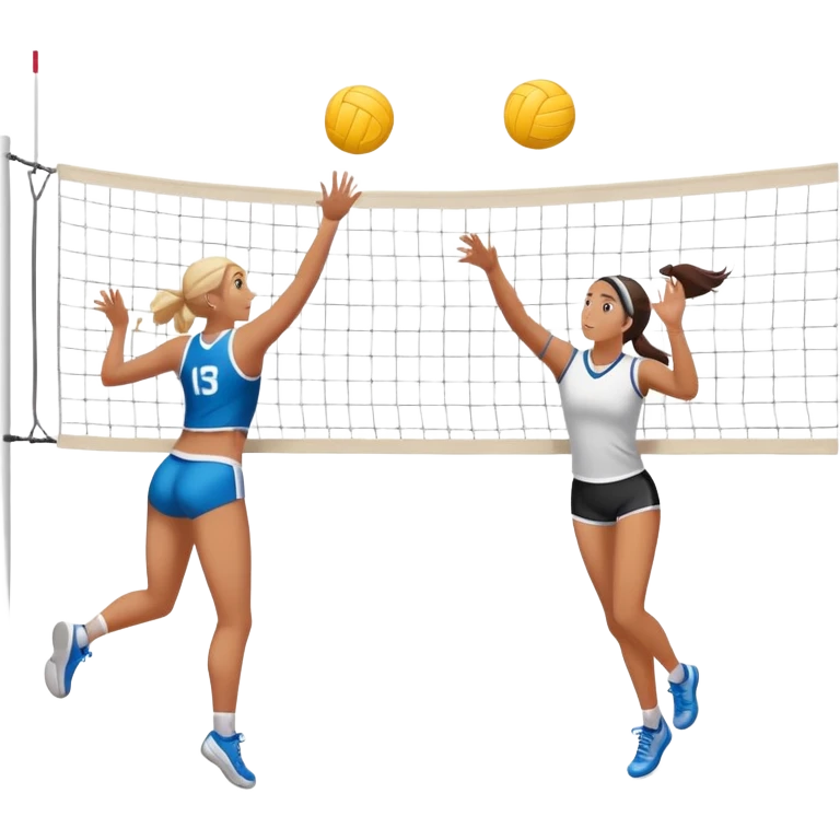 Tow friend playing volleyball  emoji