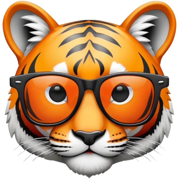 tiger head with wayfarer sunglasses black lens emoji