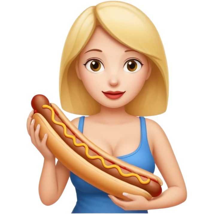 Big round boobs with hotdog  emoji