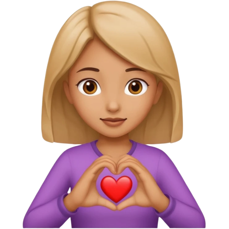 girl hand gesturing a heart emoji