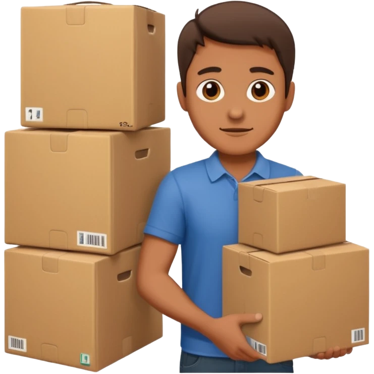 cargando cajas man emoji