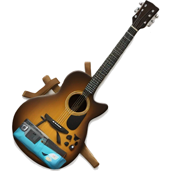 broken  arm   near a guitar emoji