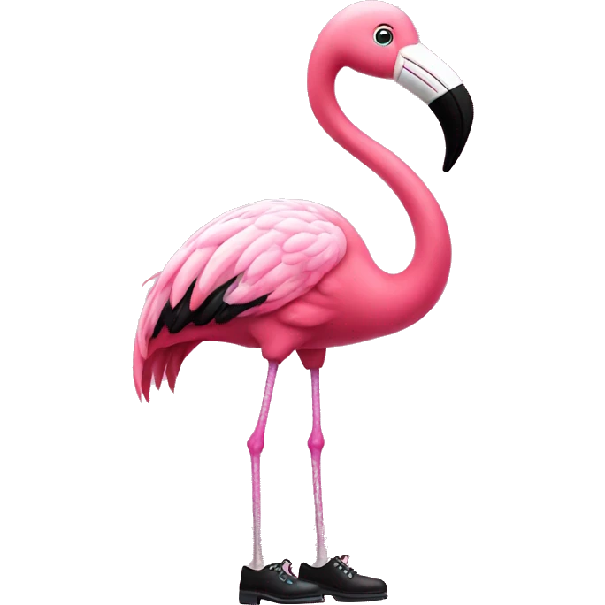 pink flamingo with tap shoes emoji