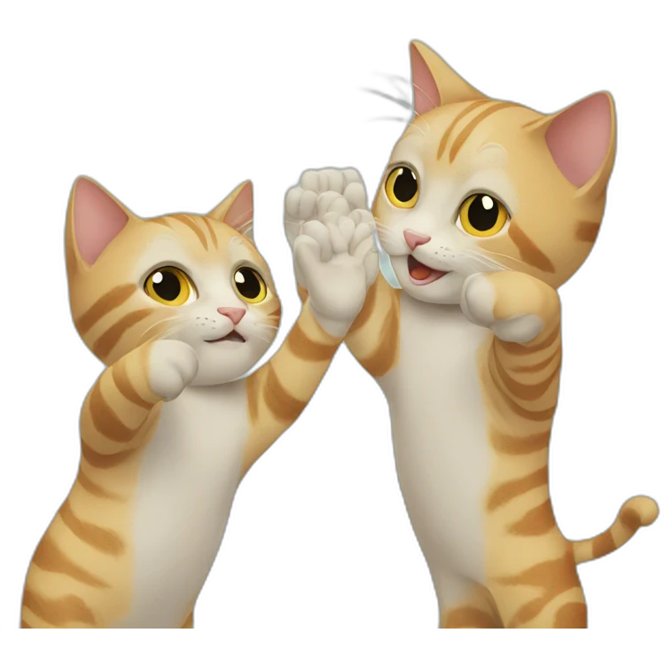 High fiving cats emoji