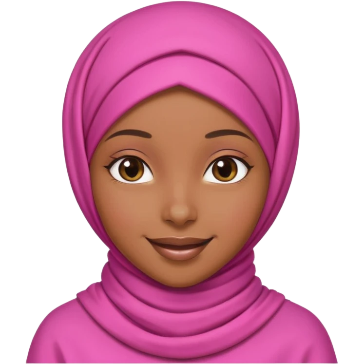 Brownskin black girl with pink hijab emoji