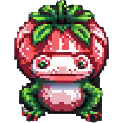 strawberry frog pixel art style emoji
