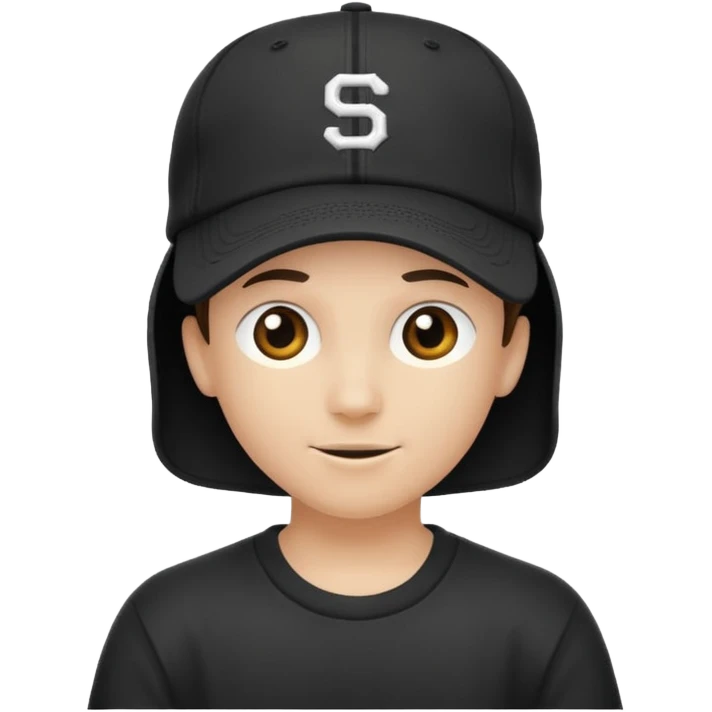 black baseball hat emoji