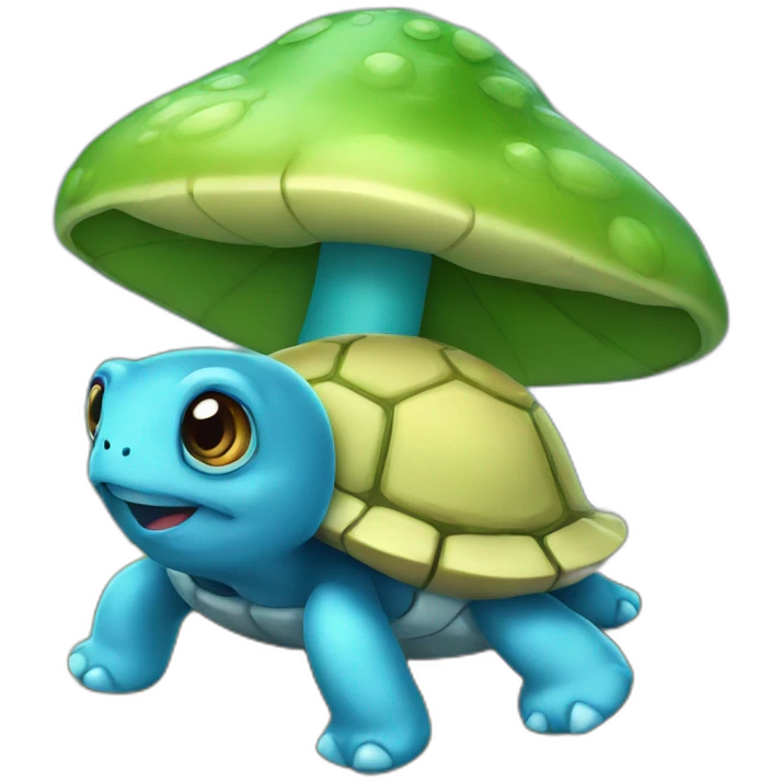 Cute blue mushroom turtle emoji