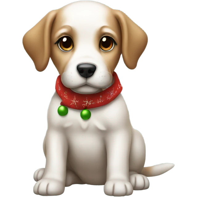 Christmas puppy emoji