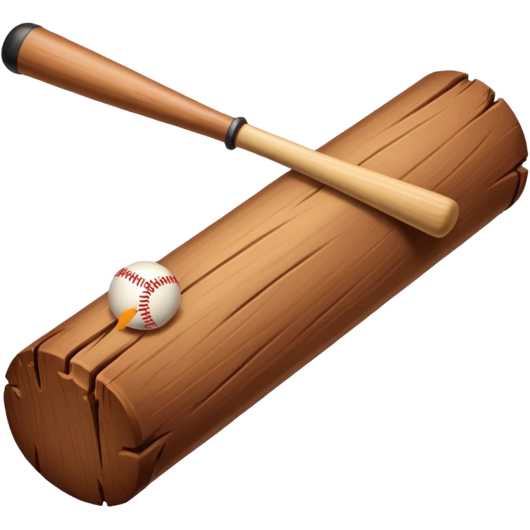 Une buche de bois avec une batte emoji