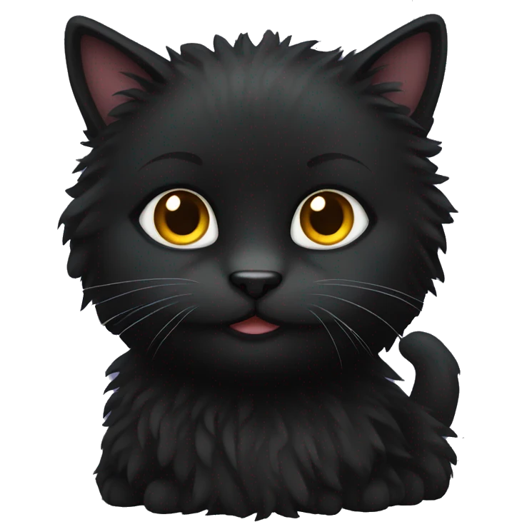 Black fluffy cat emoji