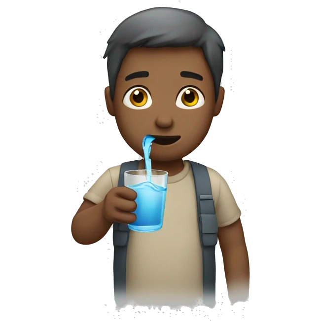 man driking water emoji