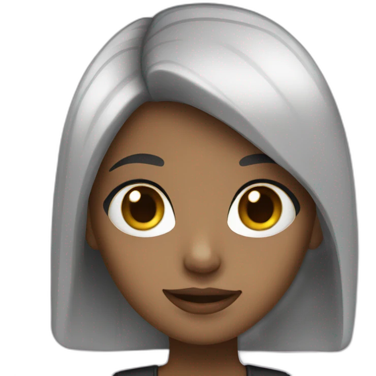 a girl with black and white hair emoji
