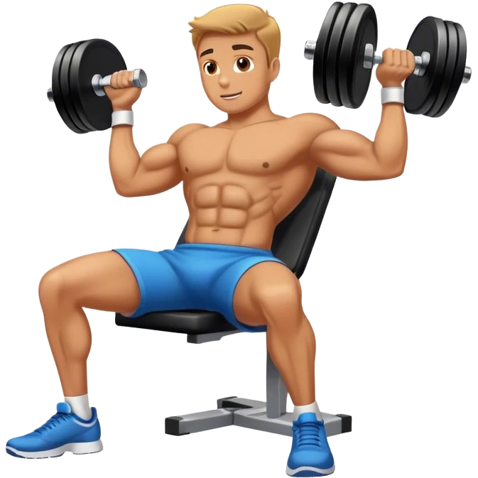 guy lying dumbbell flyes emoji